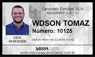 Candidato WDSON TOMAZ 2024 - AGUIARNÓPOLIS - Eleições