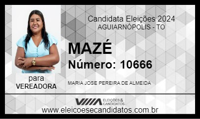 Candidato MAZÉ 2024 - AGUIARNÓPOLIS - Eleições