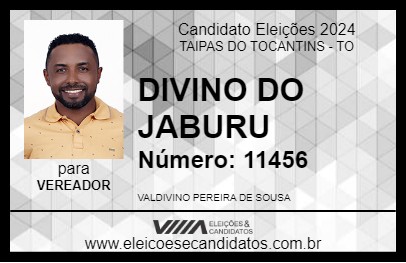 Candidato DIVINO DO JABURU 2024 - TAIPAS DO TOCANTINS - Eleições