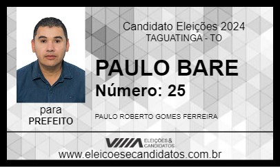 Candidato PAULO BARE 2024 - TAGUATINGA - Eleições