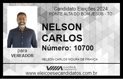 Candidato NELSON CARLOS  2024 - PONTE ALTA DO BOM JESUS - Eleições