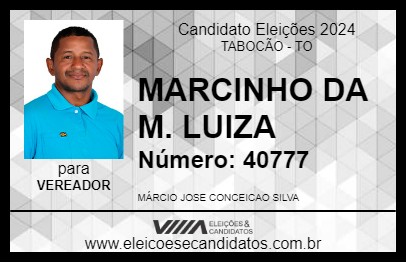 Candidato MARCINHO DA M. LUIZA 2024 - TABOCÃO - Eleições