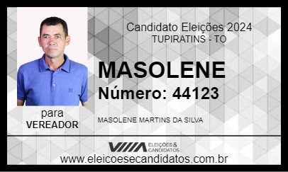 Candidato MASOLENE 2024 - TUPIRATINS - Eleições