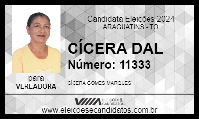 Candidato CÍCERA ENFERMEIRA 2024 - ARAGUATINS - Eleições