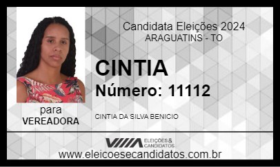 Candidato CINTIA 2024 - ARAGUATINS - Eleições