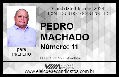 Candidato PEDRO MACHADO 2024 - BOM JESUS DO TOCANTINS - Eleições