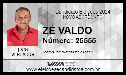 Candidato ZÉ VALDO 2024 - NOVO ACORDO - Eleições