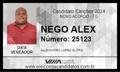 Candidato NEGO ALEX 2024 - NOVO ACORDO - Eleições