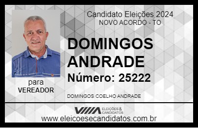 Candidato DOMINGOS ANDRADE 2024 - NOVO ACORDO - Eleições