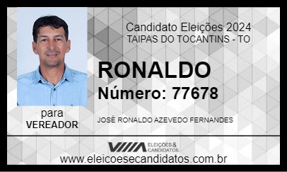 Candidato RONALDO 2024 - TAIPAS DO TOCANTINS - Eleições