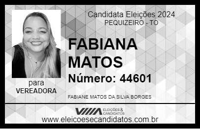 Candidato FABIANE MATOS 2024 - PEQUIZEIRO - Eleições