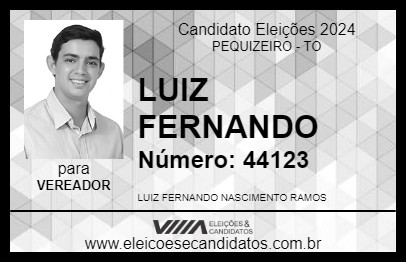 Candidato LUIZ FERNANDO 2024 - PEQUIZEIRO - Eleições