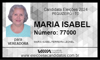 Candidato MARIA ISABEL 2024 - PEQUIZEIRO - Eleições