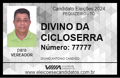 Candidato DIVINO DA CICLOSERRA 2024 - PEQUIZEIRO - Eleições