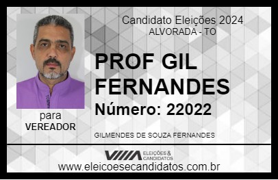 Candidato PROF GIL FERNANDES 2024 - ALVORADA - Eleições