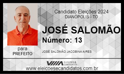 Candidato JOSÉ SALOMÃO 2024 - DIANÓPOLIS - Eleições