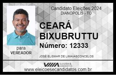 Candidato CEARÁ BIXUBRUTTU 2024 - DIANÓPOLIS - Eleições