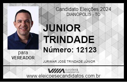 Candidato JUNIOR TRINDADE 2024 - DIANÓPOLIS - Eleições