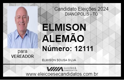 Candidato ELMISON ALEMÃO 2024 - DIANÓPOLIS - Eleições