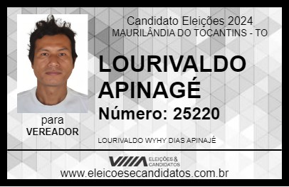 Candidato LOURIVALDO APINAGÉ 2024 - MAURILÂNDIA DO TOCANTINS - Eleições