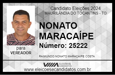 Candidato NONATO MARACAÍPE 2024 - MAURILÂNDIA DO TOCANTINS - Eleições