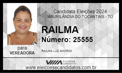 Candidato RAILMA 2024 - MAURILÂNDIA DO TOCANTINS - Eleições