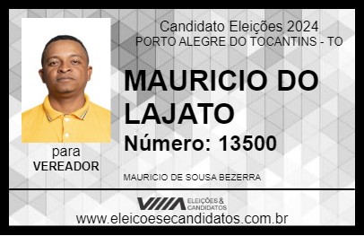 Candidato MAURICIO DO LAJATO 2024 - PORTO ALEGRE DO TOCANTINS - Eleições