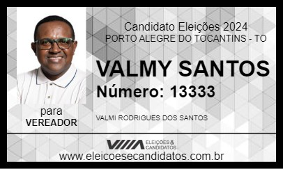 Candidato VALMY SANTOS 2024 - PORTO ALEGRE DO TOCANTINS - Eleições