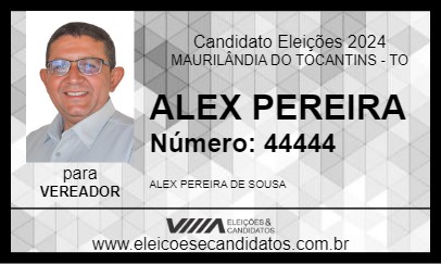 Candidato ALEX PEREIRA 2024 - MAURILÂNDIA DO TOCANTINS - Eleições