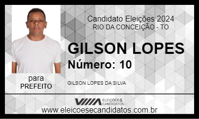 Candidato GILSON LOPES 2024 - RIO DA CONCEIÇÃO - Eleições