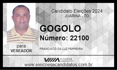 Candidato GOGOLO 2024 - JUARINA - Eleições