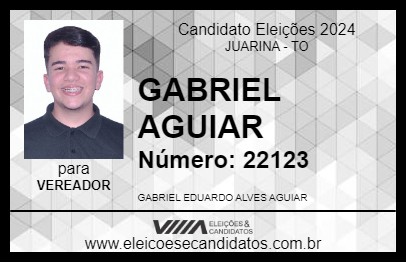 Candidato GABRIEL AGUIAR 2024 - JUARINA - Eleições