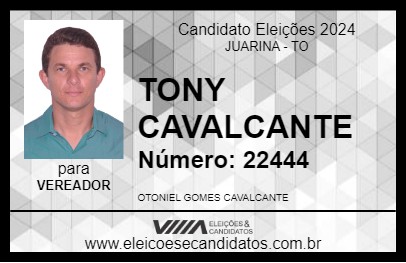 Candidato TONY CAVALCANTE 2024 - JUARINA - Eleições