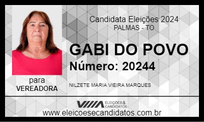 Candidato GABI DO POVO 2024 - PALMAS - Eleições