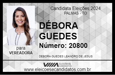 Candidato DÉBORA GUEDES 2024 - PALMAS - Eleições