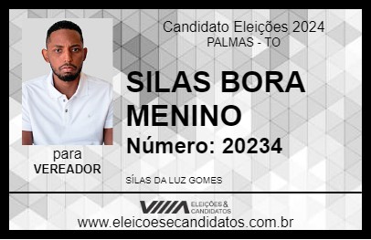 Candidato SILAS BORA MENINO 2024 - PALMAS - Eleições