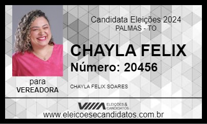 Candidato CHAYLA FELIX 2024 - PALMAS - Eleições