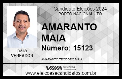 Candidato AMARANTO MAIA 2024 - PORTO NACIONAL - Eleições