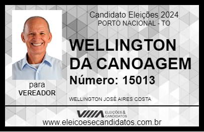 Candidato WELLINGTON DA CANOAGEM 2024 - PORTO NACIONAL - Eleições