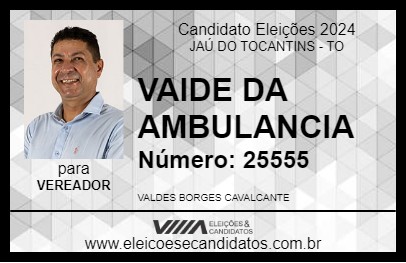 Candidato VAIDE DA AMBULANCIA 2024 - JAÚ DO TOCANTINS - Eleições