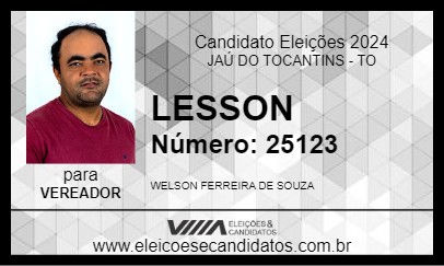 Candidato LESSON 2024 - JAÚ DO TOCANTINS - Eleições