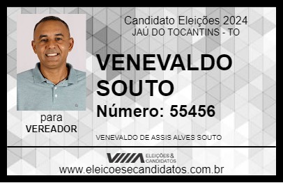 Candidato VENEVALDO SOUTO 2024 - JAÚ DO TOCANTINS - Eleições