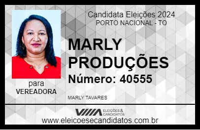 Candidato MARLY PRODUÇÕES 2024 - PORTO NACIONAL - Eleições