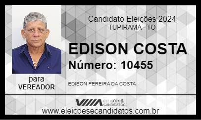 Candidato EDISON COSTA 2024 - TUPIRAMA - Eleições