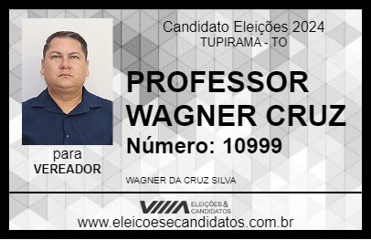 Candidato PROFESSOR WAGNER CRUZ 2024 - TUPIRAMA - Eleições