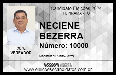 Candidato NECIENE BEZERRA 2024 - TUPIRAMA - Eleições