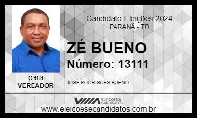 Candidato ZÉ BUENO 2024 - PARANÃ - Eleições