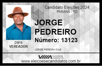 Candidato JORGE PEDREIRO 2024 - PARANÃ - Eleições