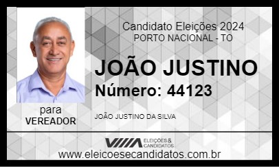 Candidato JOÃO JUSTINO 2024 - PORTO NACIONAL - Eleições