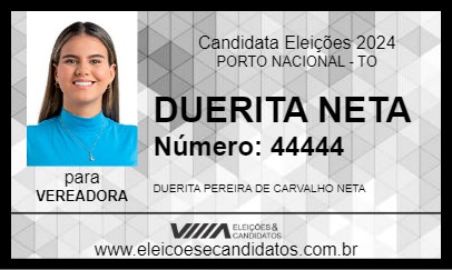 Candidato DUERITA NETA 2024 - PORTO NACIONAL - Eleições